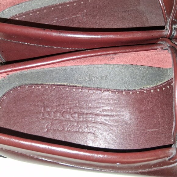 Rockport Hand Sewn Leather Penny Loafers Burgundy Size 12 M - Never Worn